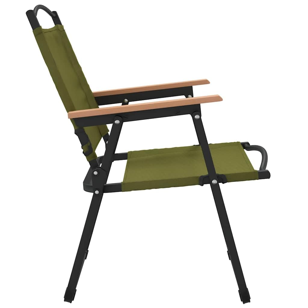 Green Oxford Fabric Folding Camping Chairs 2 Pack C811