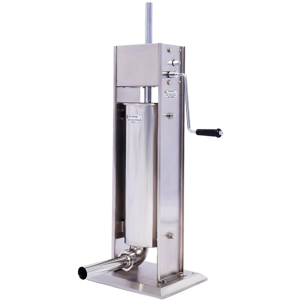 7L Stainless Steel Vertical Sausage Stuffer with 4 Stuffing Tubes T61107