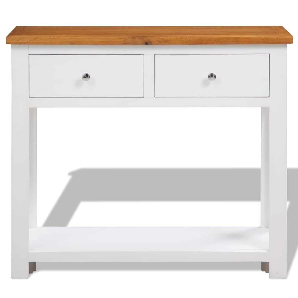 Rustic Oak Acacia Wood Console Table 2 Drawers R442