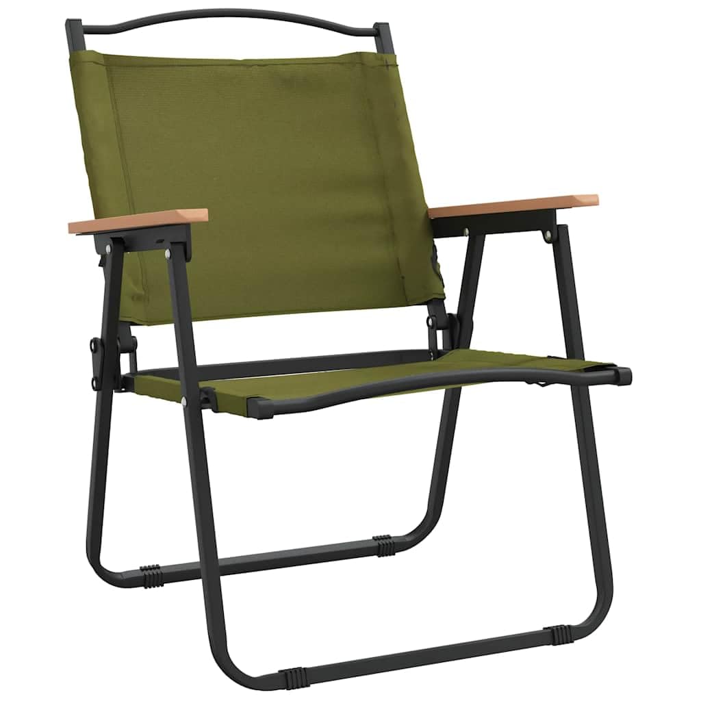 Green Oxford Fabric Folding Camping Chairs 2 Pack C811