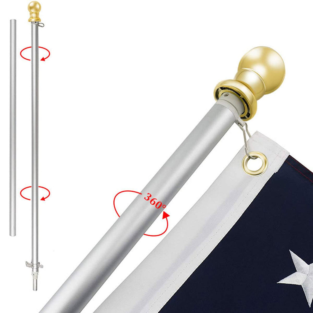 Flag Pole and Bracket Kit Brushed Aluminum Y3949