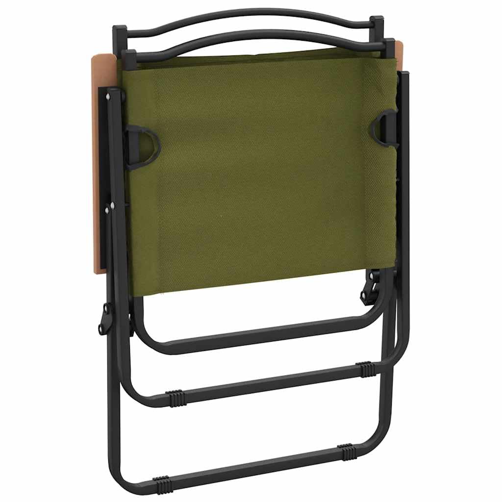 Green Oxford Fabric Folding Camping Chairs 2 Pack C811
