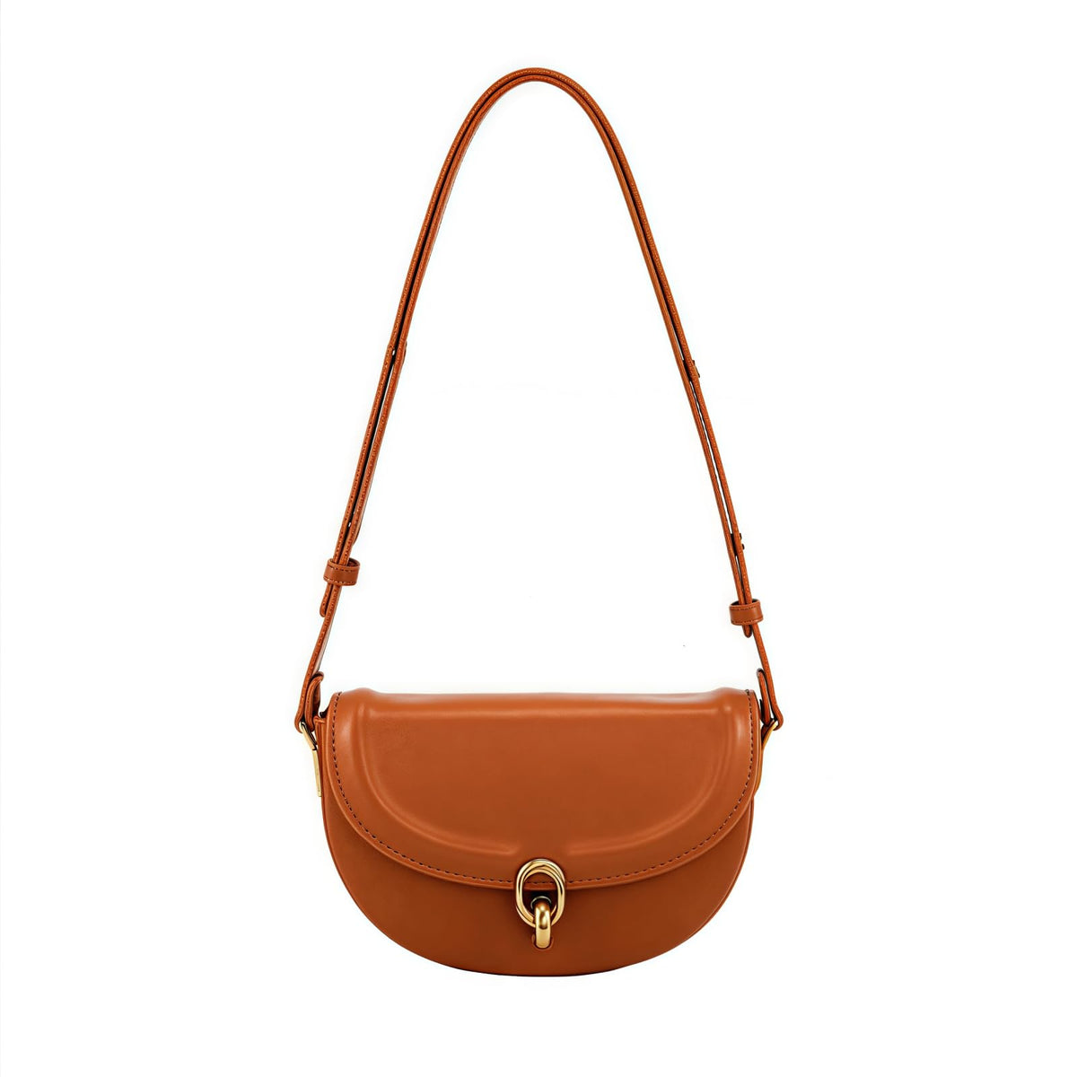 Small Vintage Leather Crossbody Saddle Bag U7925