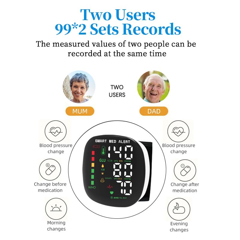 Rechargeable Wrist Blood Pressure Monitor with Adjustable Cuff Q20014