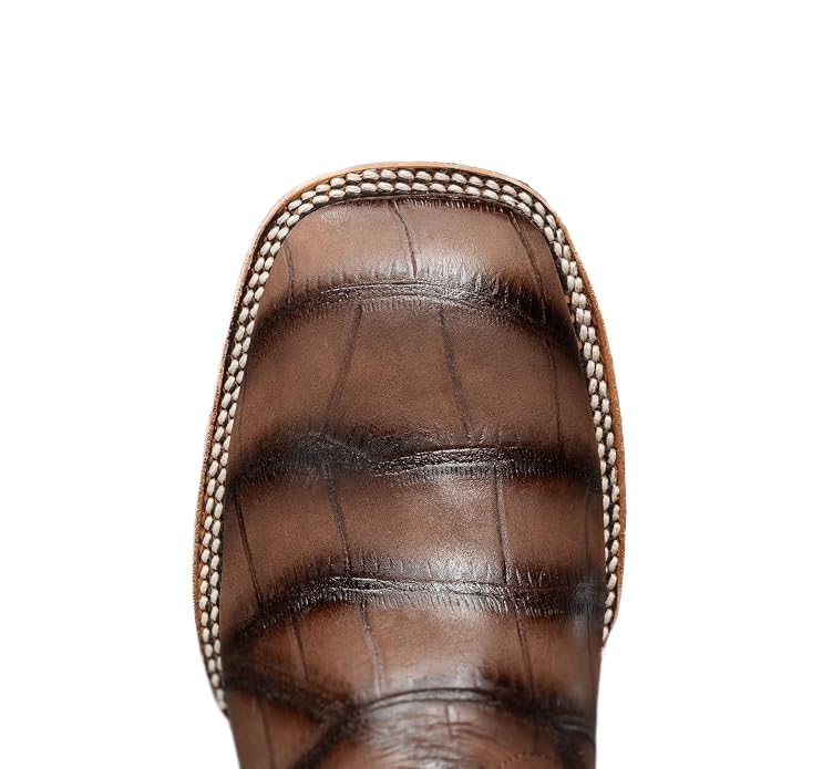 Genuine Leather Alligator Skin Print Western Work Boots P9836