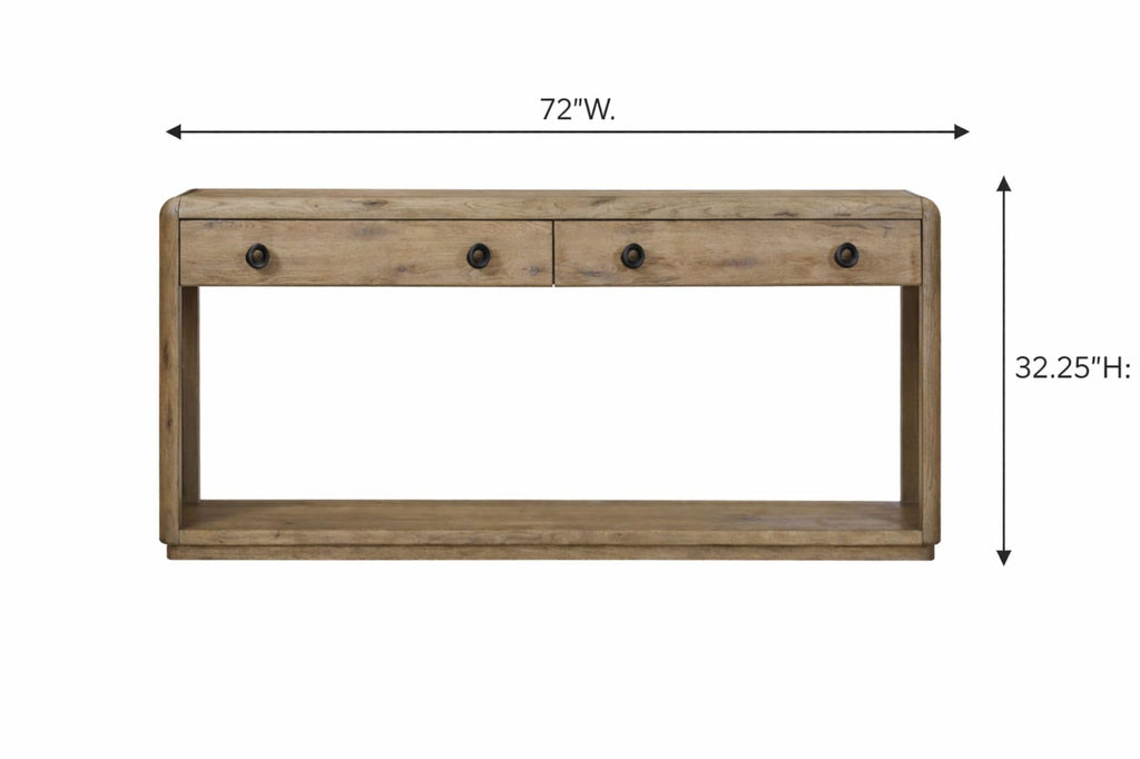 Oak Console Table with Drawers and Storage Y812890