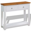 Rustic Oak Acacia Wood Console Table 2 Drawers R442