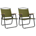 Green Oxford Fabric Folding Camping Chairs 2 Pack C811