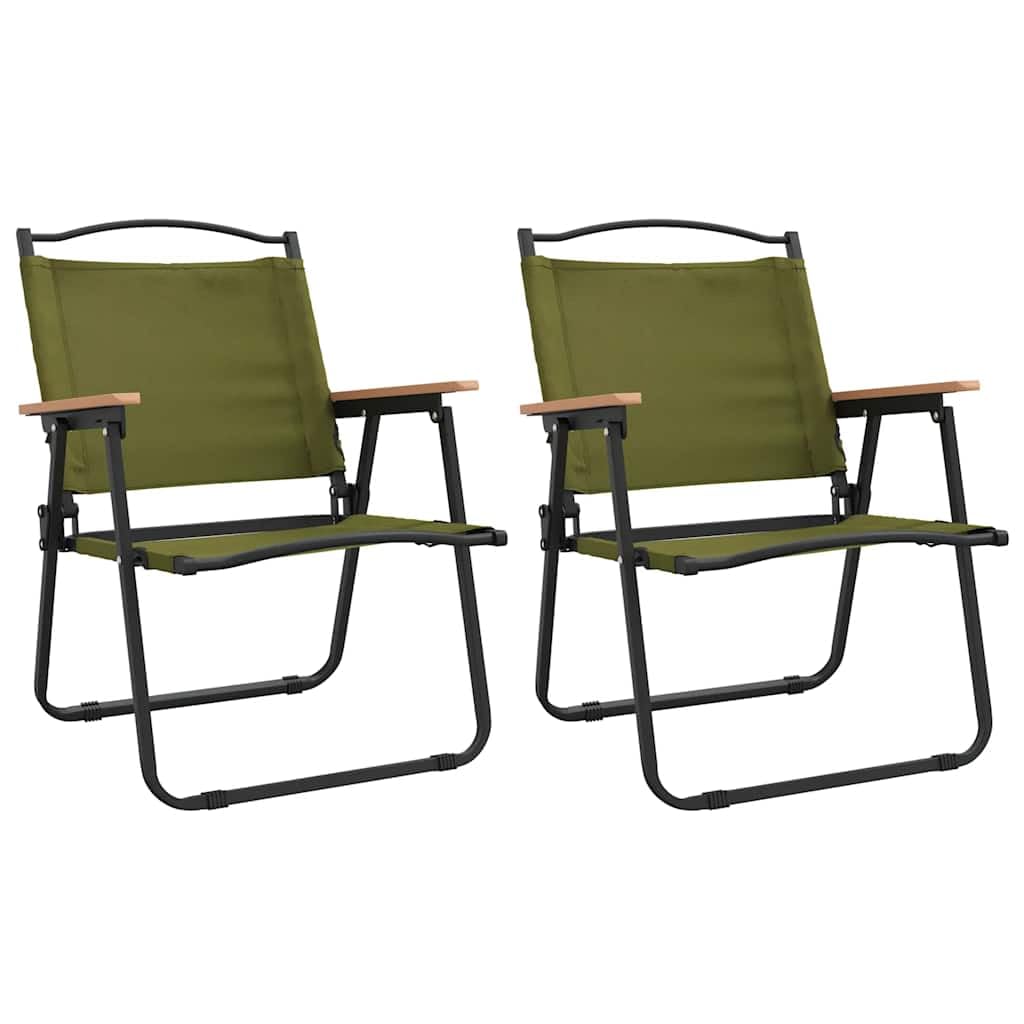 Green Oxford Fabric Folding Camping Chairs 2 Pack C811
