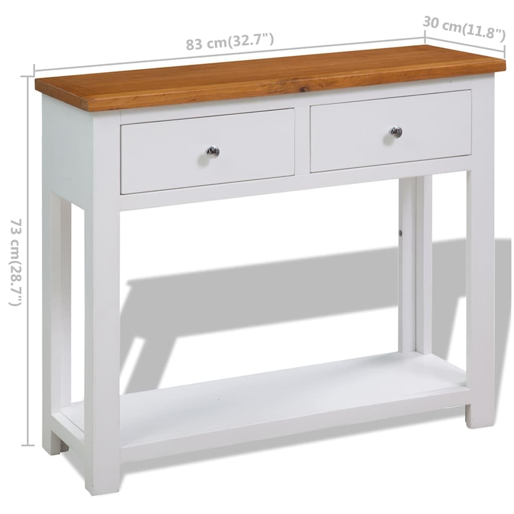 Rustic Oak Acacia Wood Console Table 2 Drawers R442