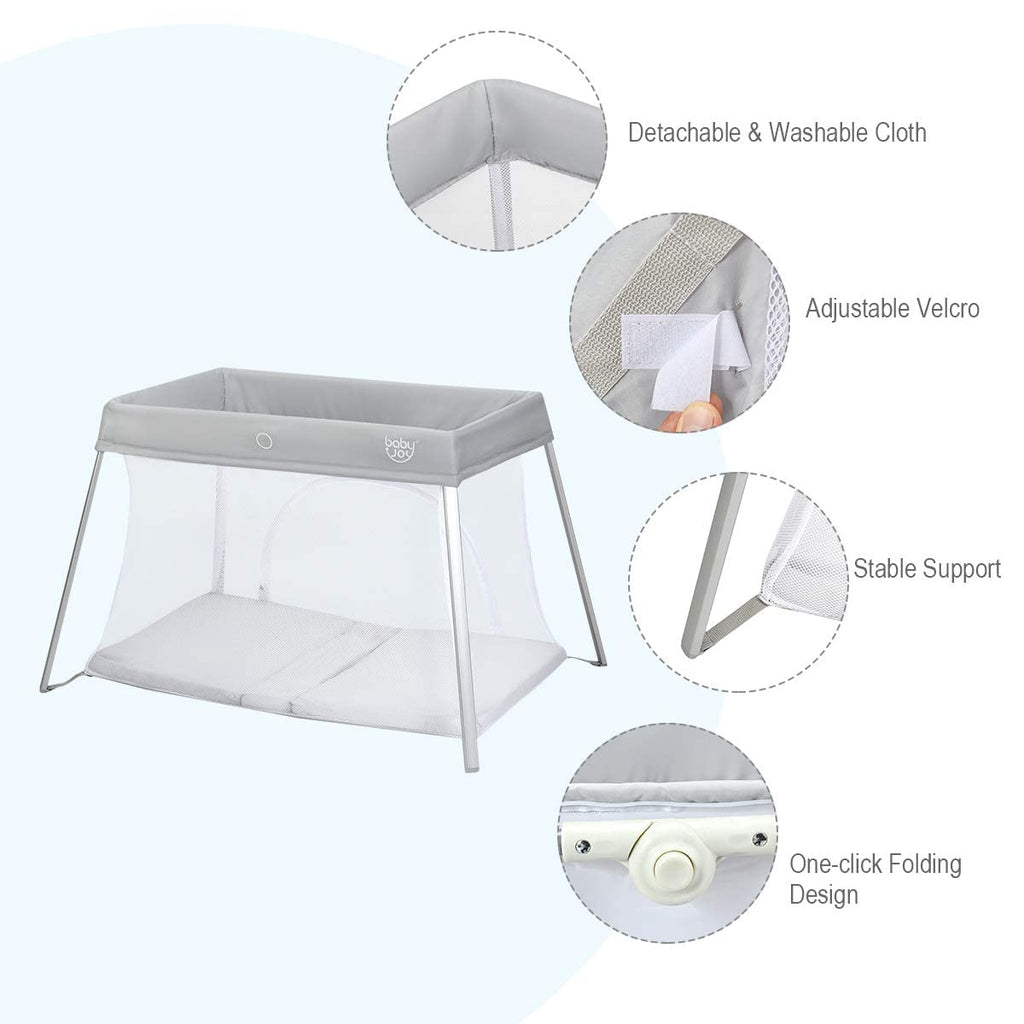 2 in 1 Portable Baby Playard with Mattress and Carry Bag V1195