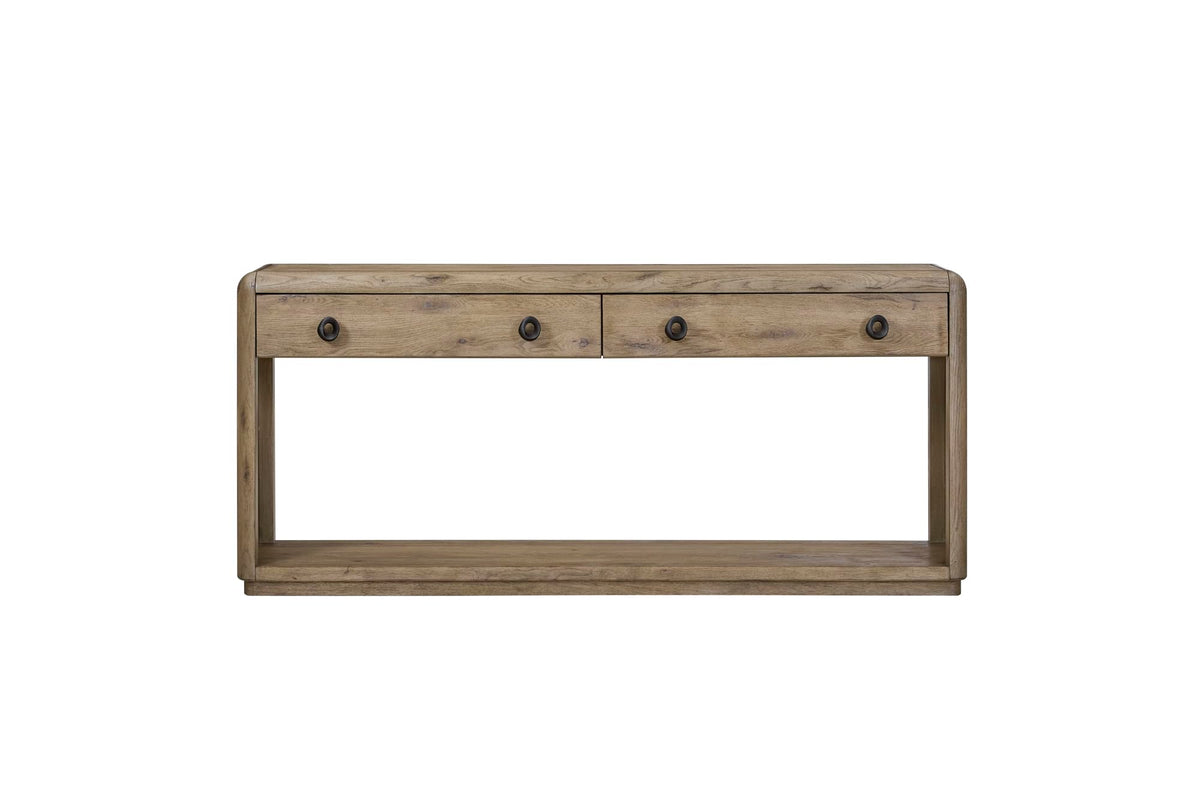 Oak Console Table with Drawers and Storage Y812890