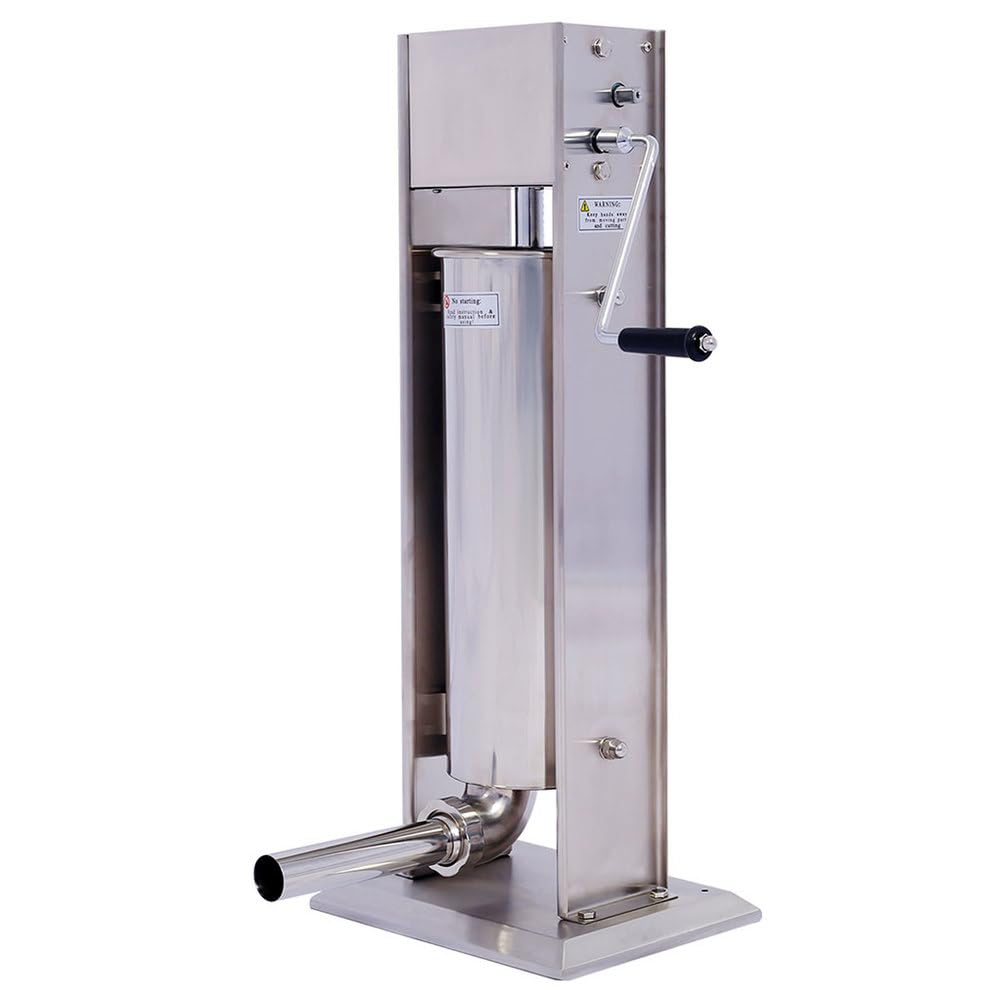7L Stainless Steel Vertical Sausage Stuffer with 4 Stuffing Tubes T61107