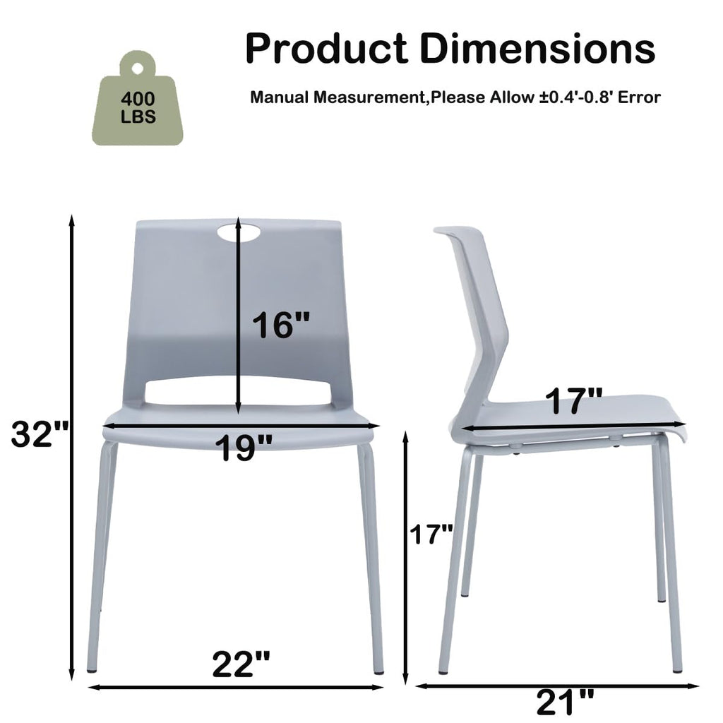 Grey Stacking Guest Chairs Set of 4 J842713