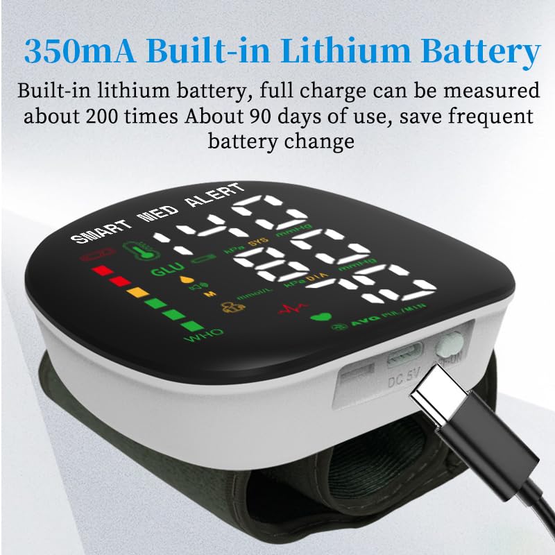 Rechargeable Wrist Blood Pressure Monitor with Adjustable Cuff Q20014