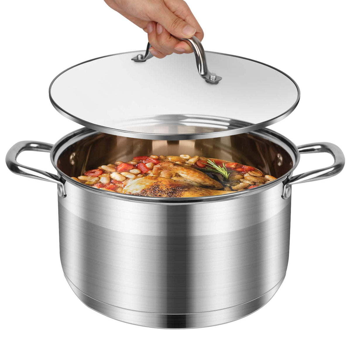 10 Quart Stainless Steel Stock Pot with Lid C8638