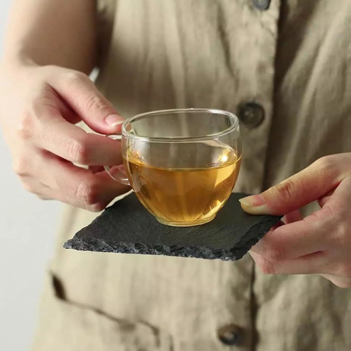 Natural Stone Cup Coaster Set 12pcs G232922