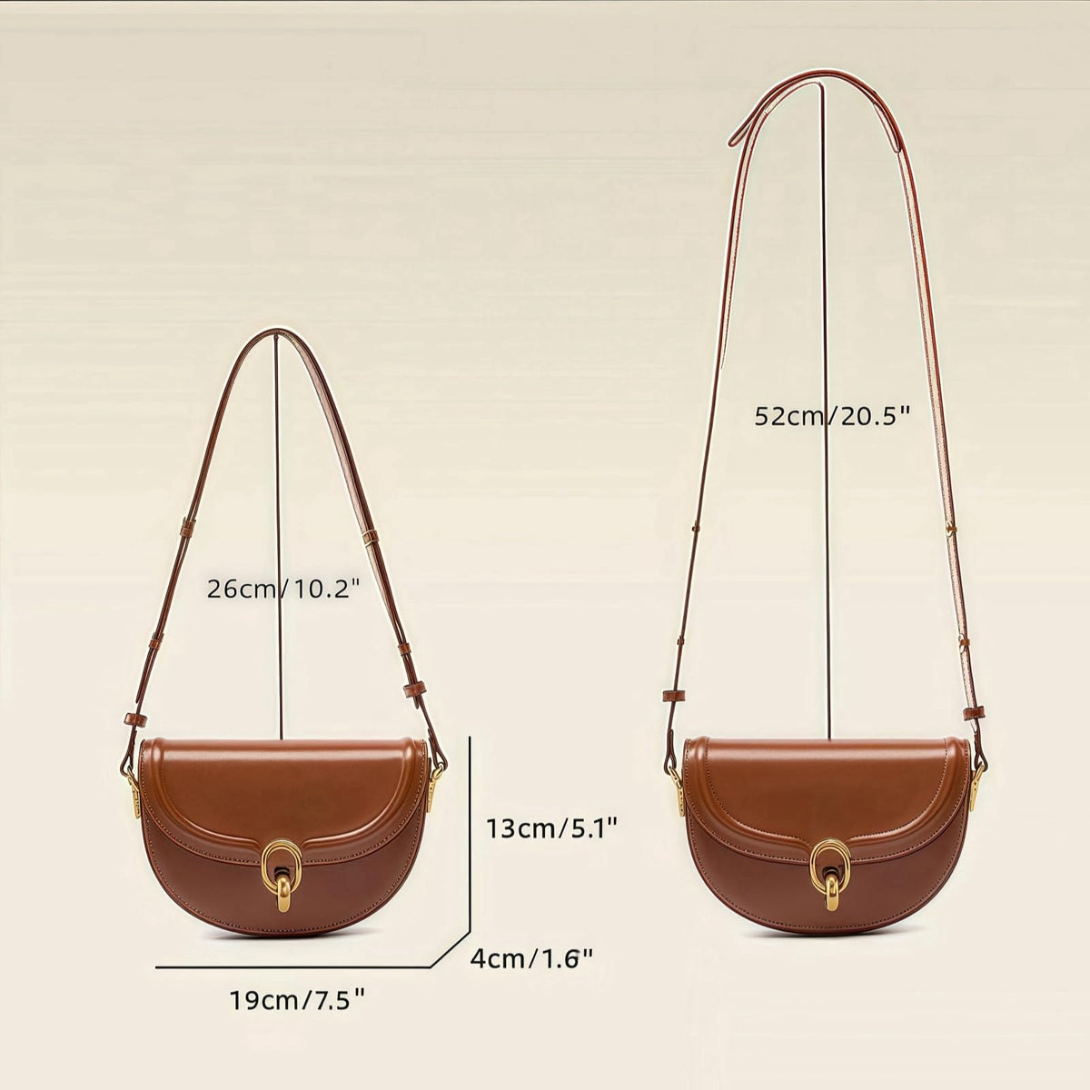Small Vintage Leather Crossbody Saddle Bag U7925