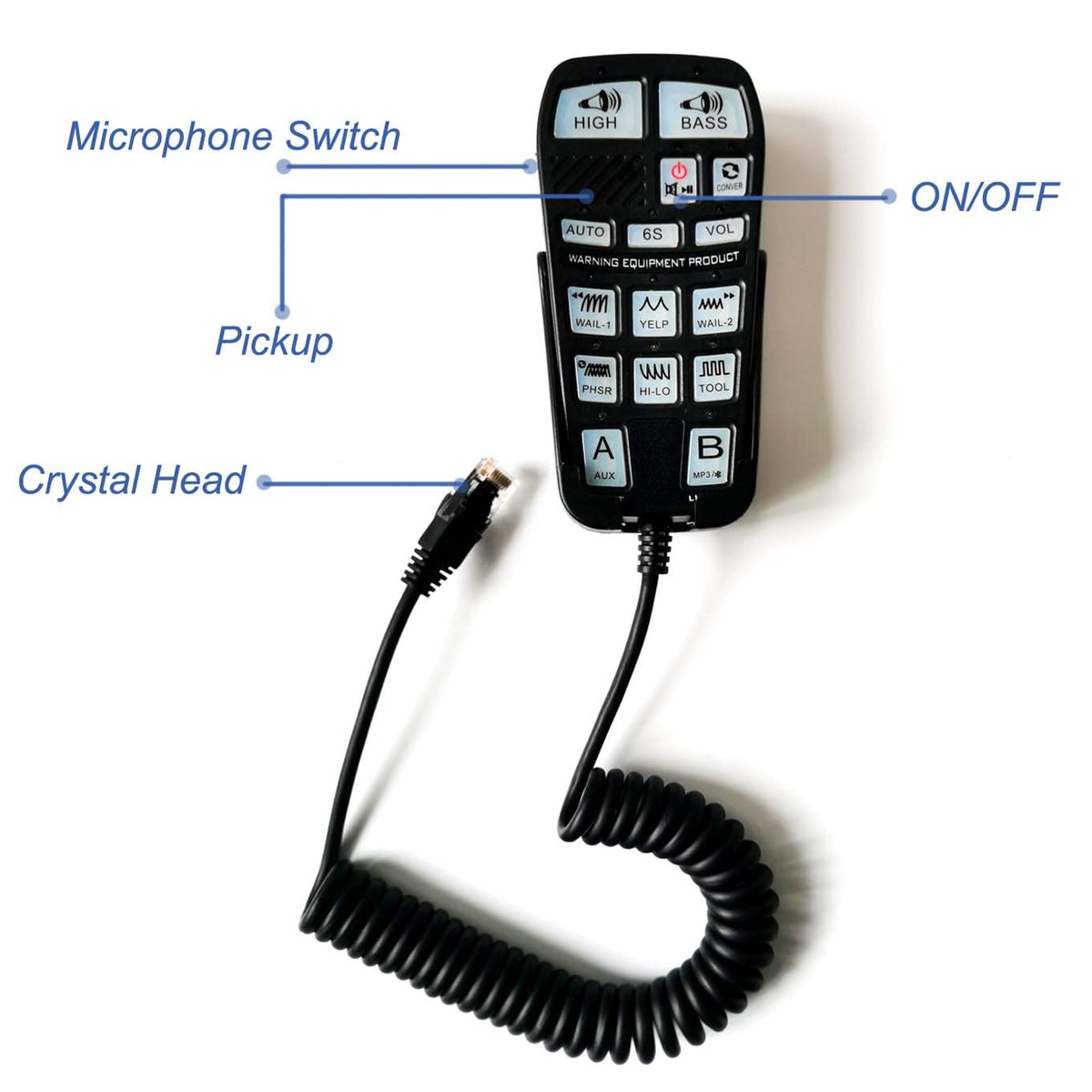 100W Police Siren and Speaker Kit with Handheld Microphone PA System P818