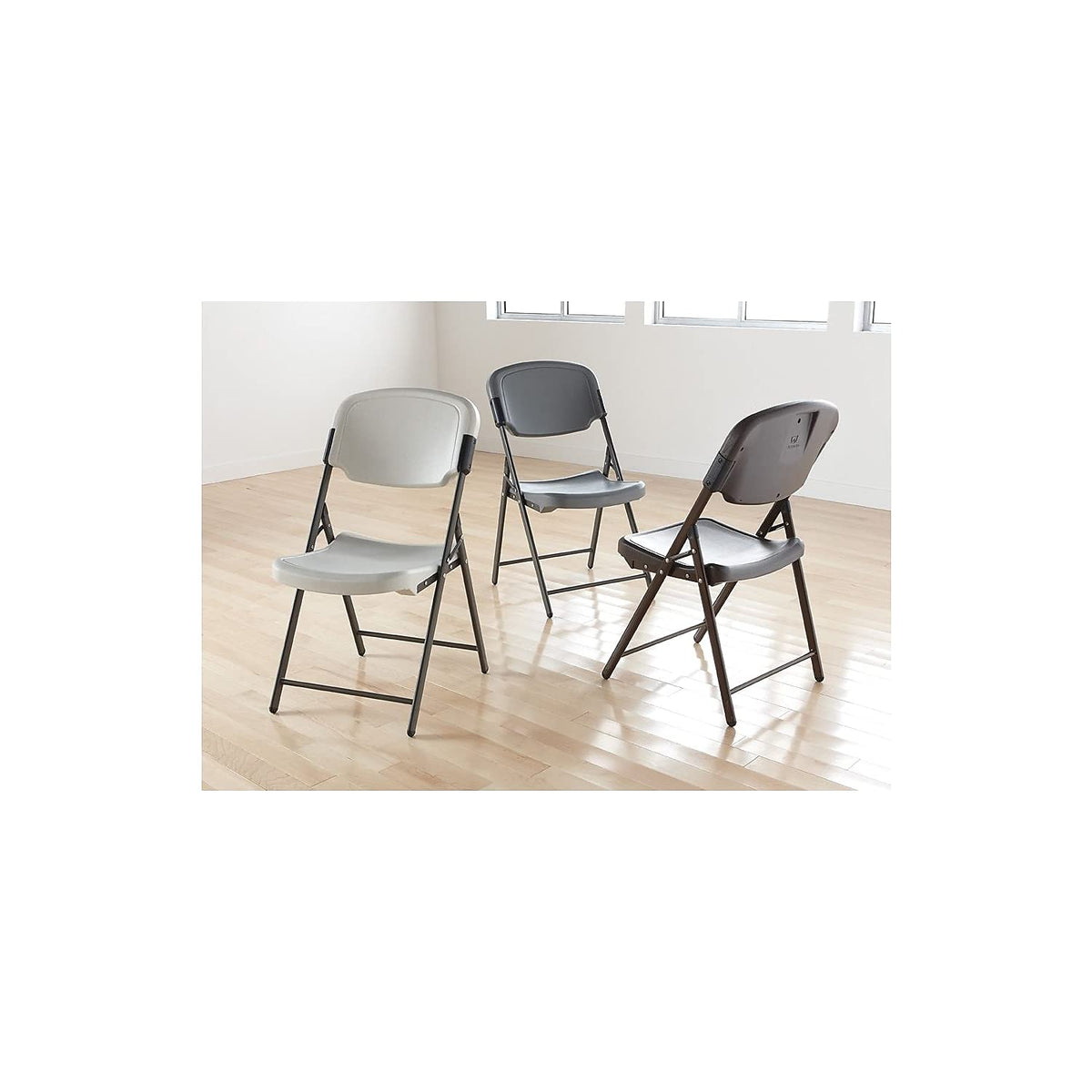 Charcoal Folding Chair with Steel Frame R900415