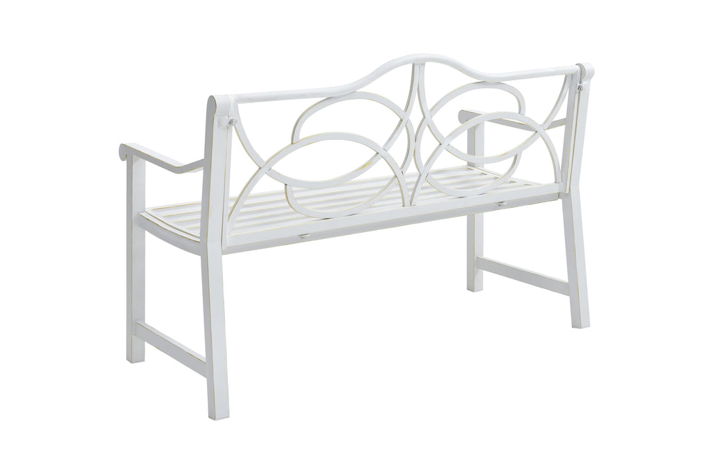 50" Outdoor Metal Park Bench with Backrest and Armrest I649