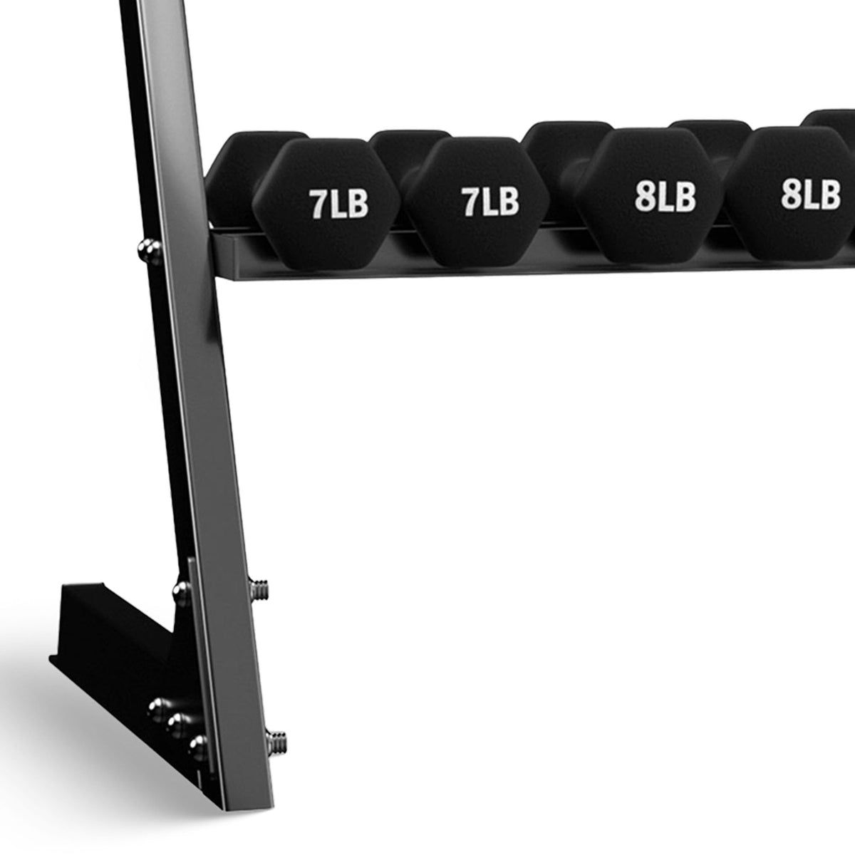 Neoprene Coated Iron Dumbbell Set with Stand I740735