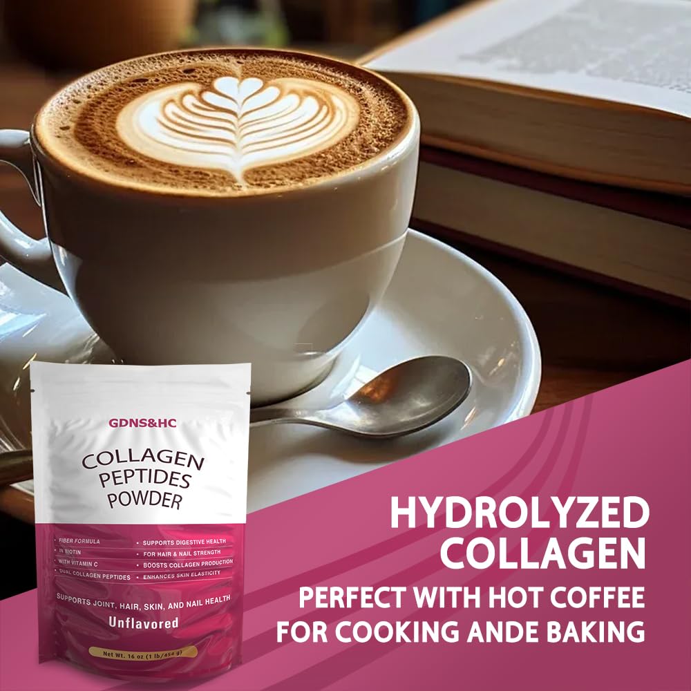 Unflavored Hydrolyzed Collagen Peptides Powder 16 oz N368
