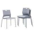 Grey Stack Chairs Set of 4 with Metal Legs F1705