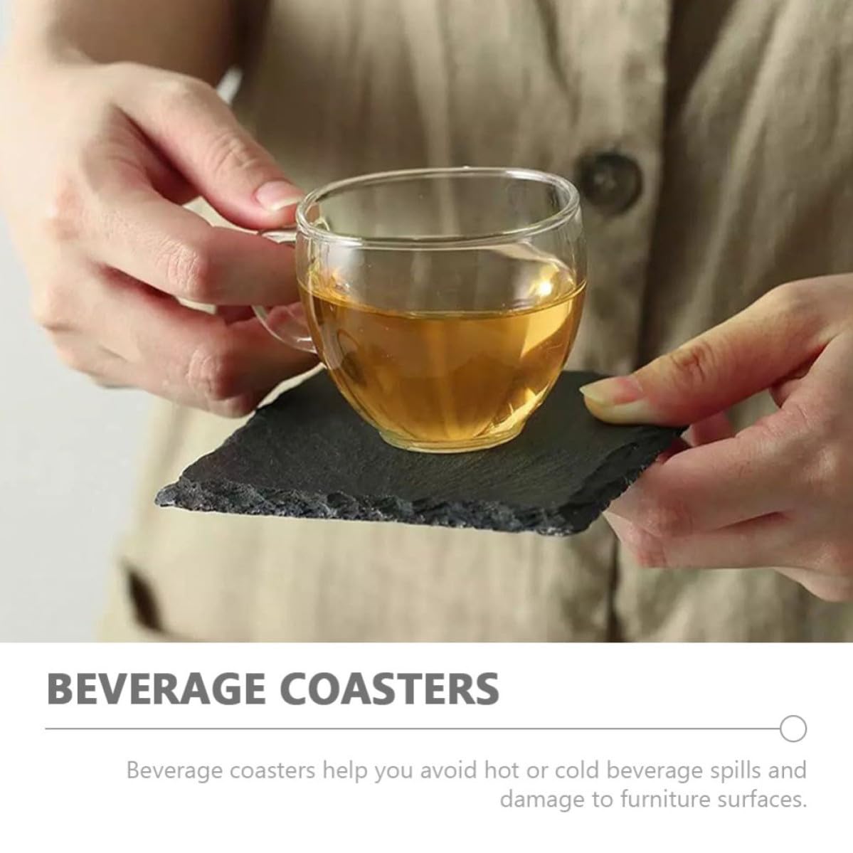Natural Stone Cup Coaster Set 12pcs G232922