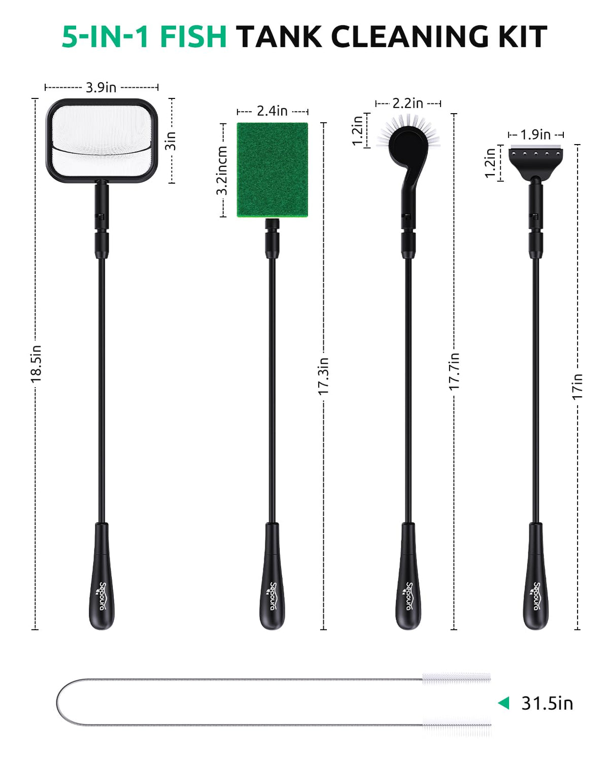 Aquarium Algae Scraper Glass Cleaner Set Z501487