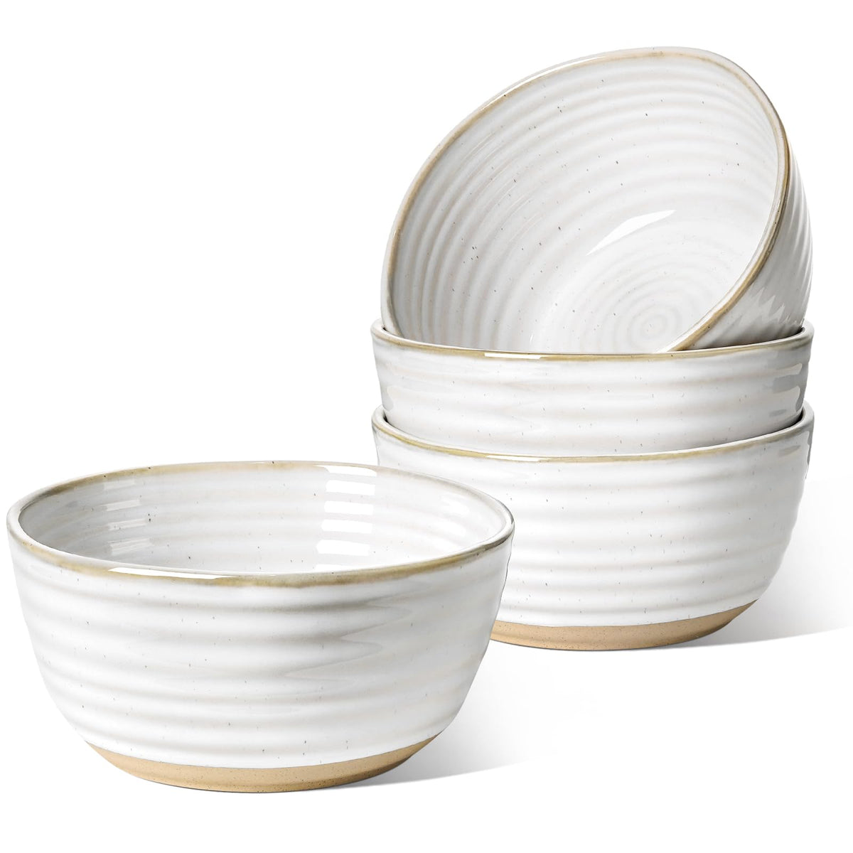 Ceramic Soup Bowl Set 42 oz 7 Inch Set of 4 Arctic White Y28092