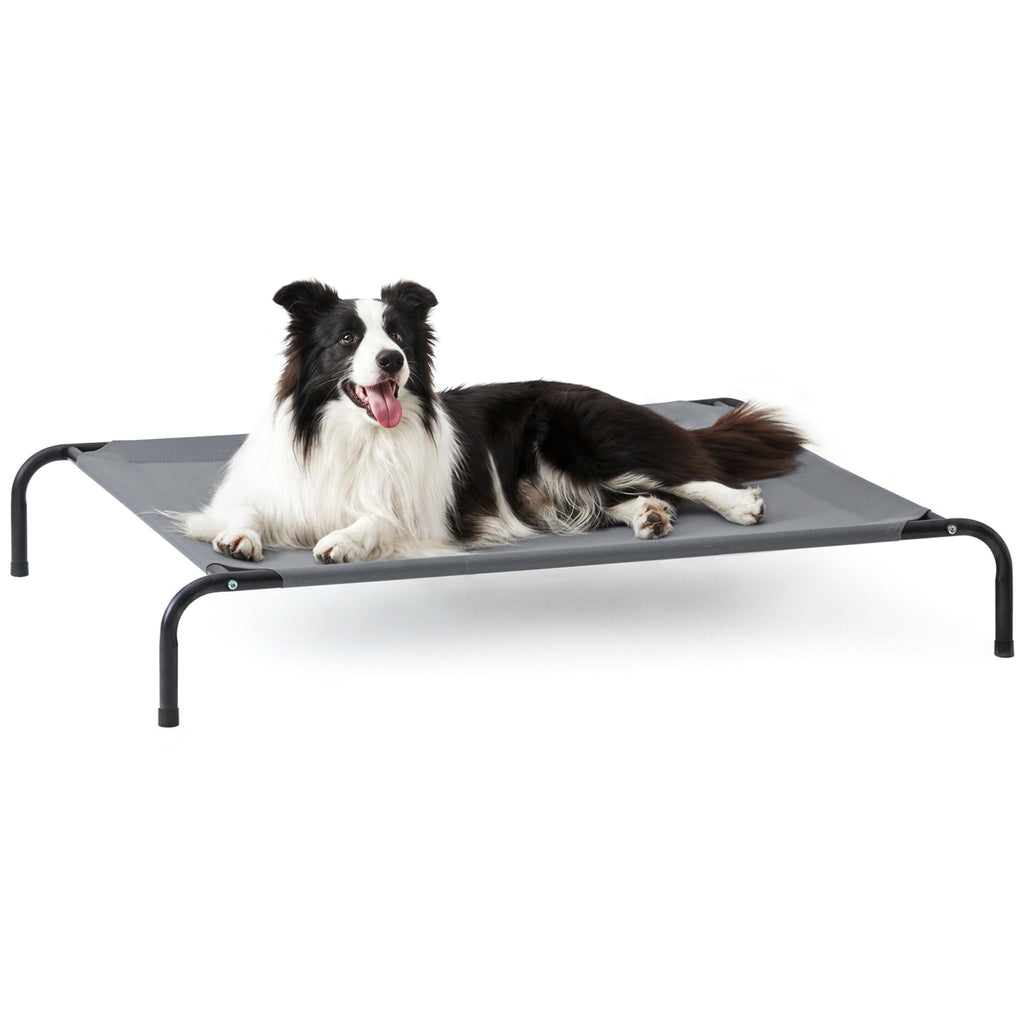 Elevated Cooling Dog Bed with Breathable Mesh, Grey, 48 inches Y988458