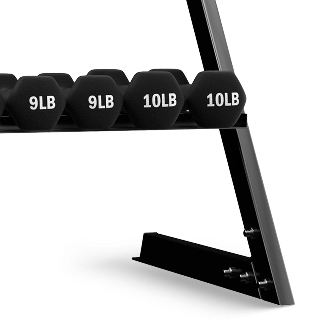 Neoprene Coated Iron Dumbbell Set with Stand I740735