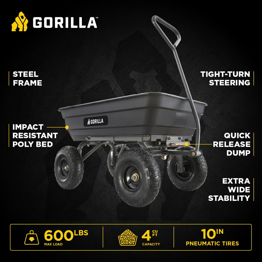 Poly Dump Cart 600 lb. Capacity 4 Cu ft E987125