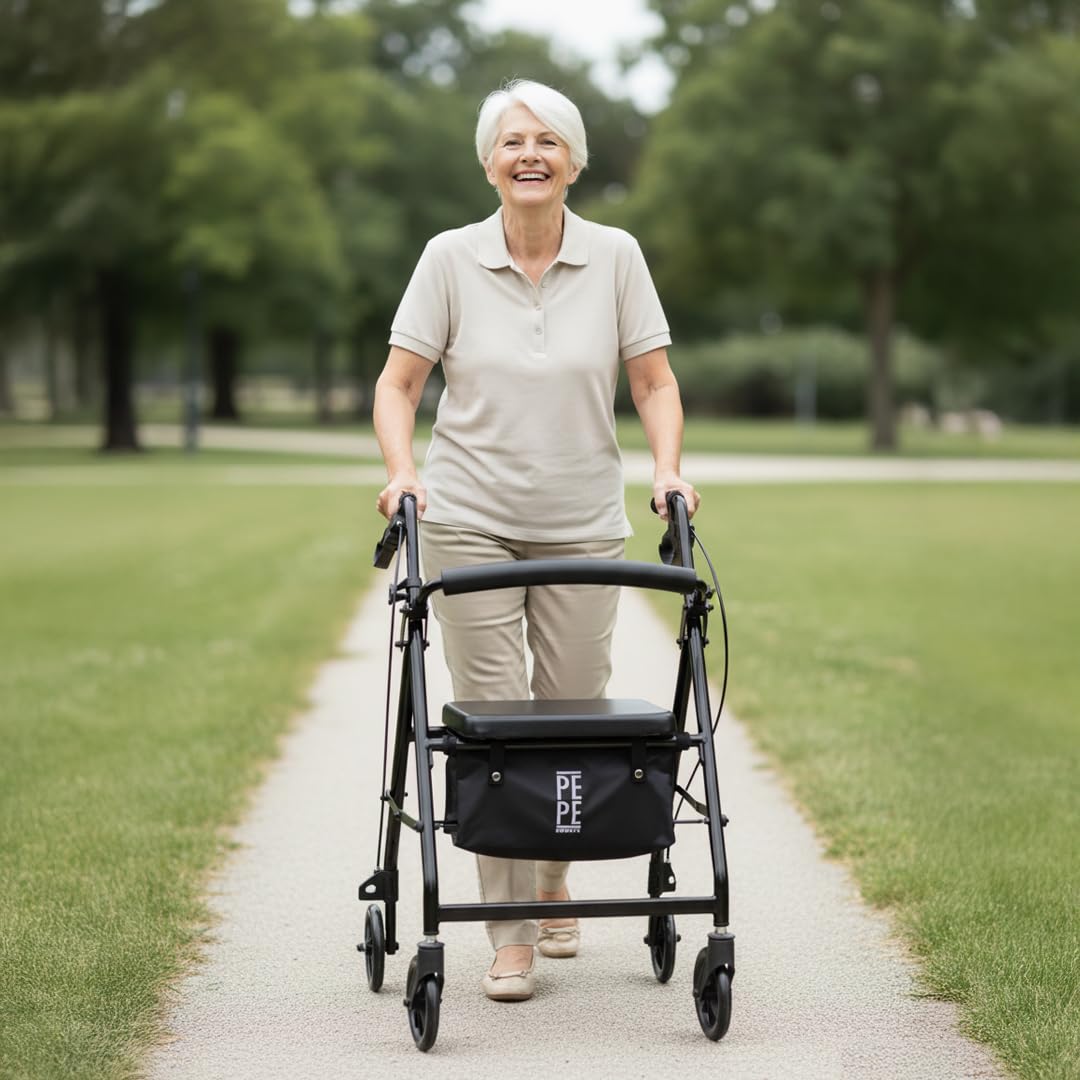 Foldable 4 Wheel Rollator Walker with Seat U971