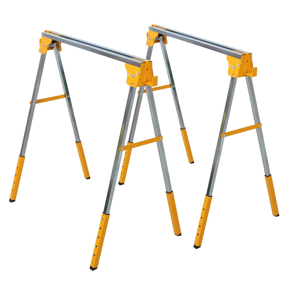 2 Pack Adjustable Height Folding Steel Sawhorse W711127
