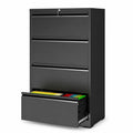 4 Drawer Black Metal File Cabinet with Lock I71432