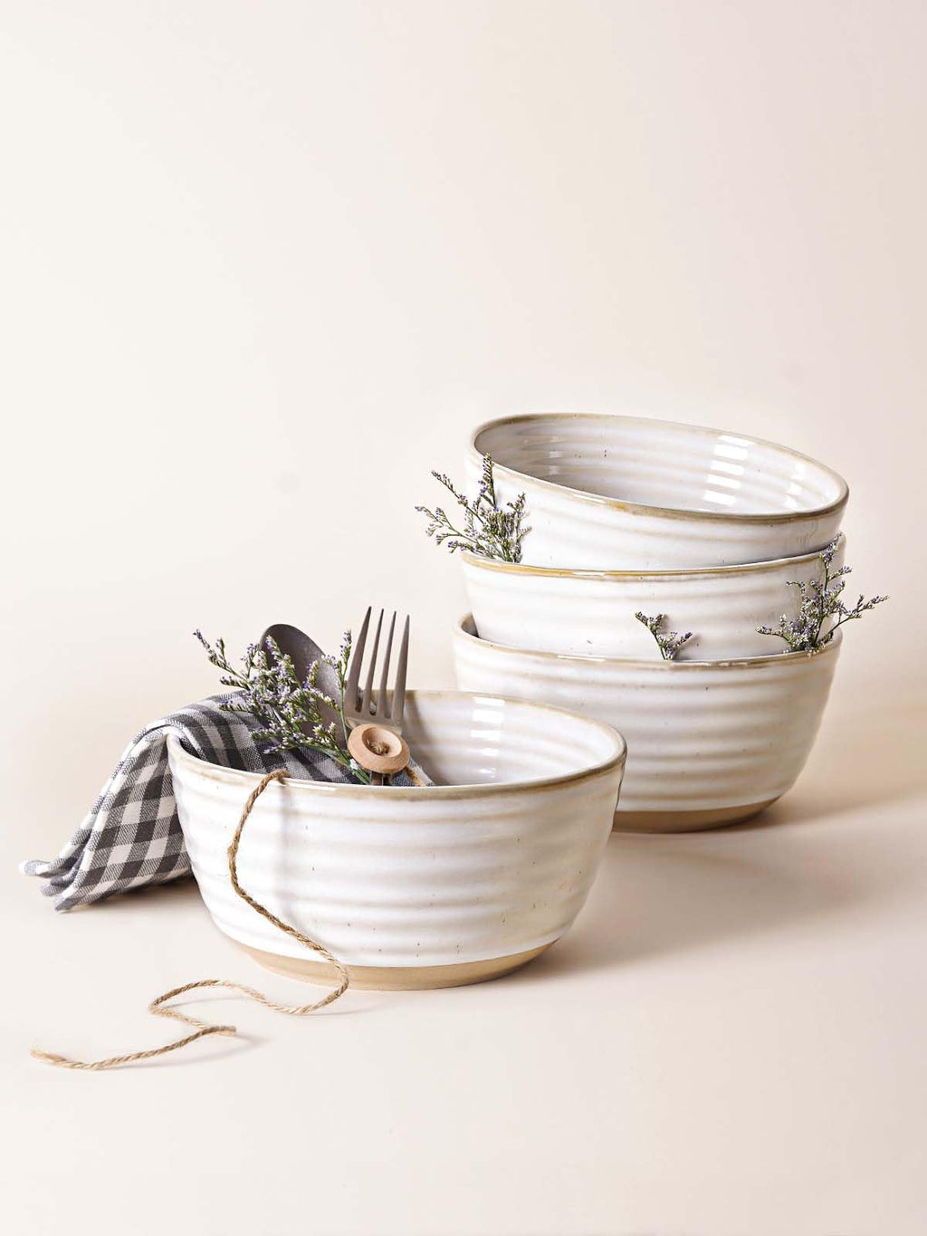 Ceramic Soup Bowl Set 42 oz 7 Inch Set of 4 Arctic White Y28092