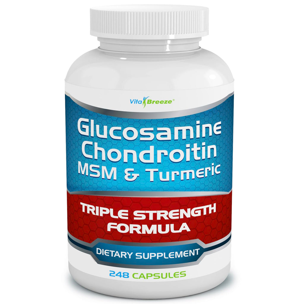 Glucosamine Chondroitin MSM & Turmeric Supplement, 248 Capsules K4170