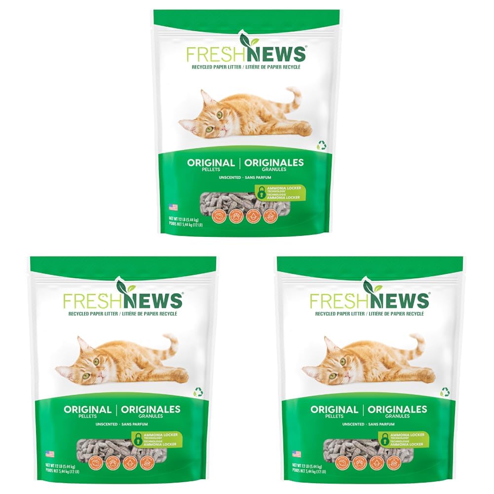 Recycled Paper Cat Litter, 12 Pound, Non-Clumping, Unscented N15384