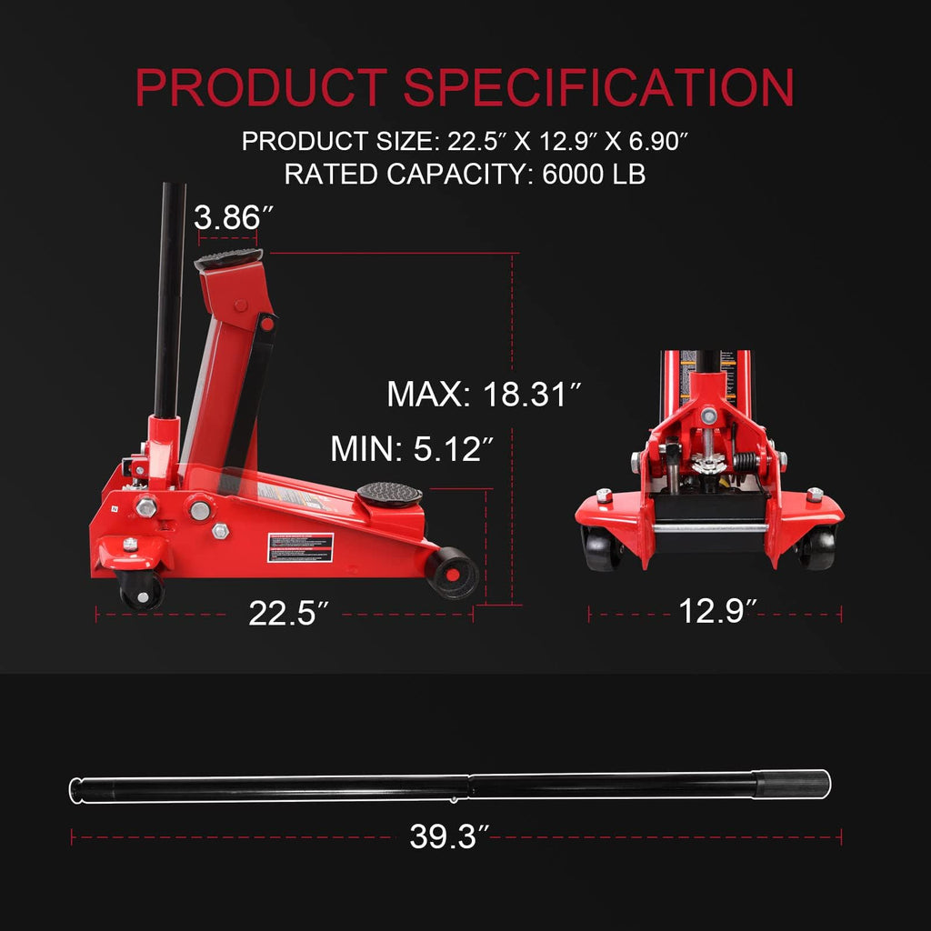 3-Ton Heavy Duty Hydraulic Floor Jack V523375