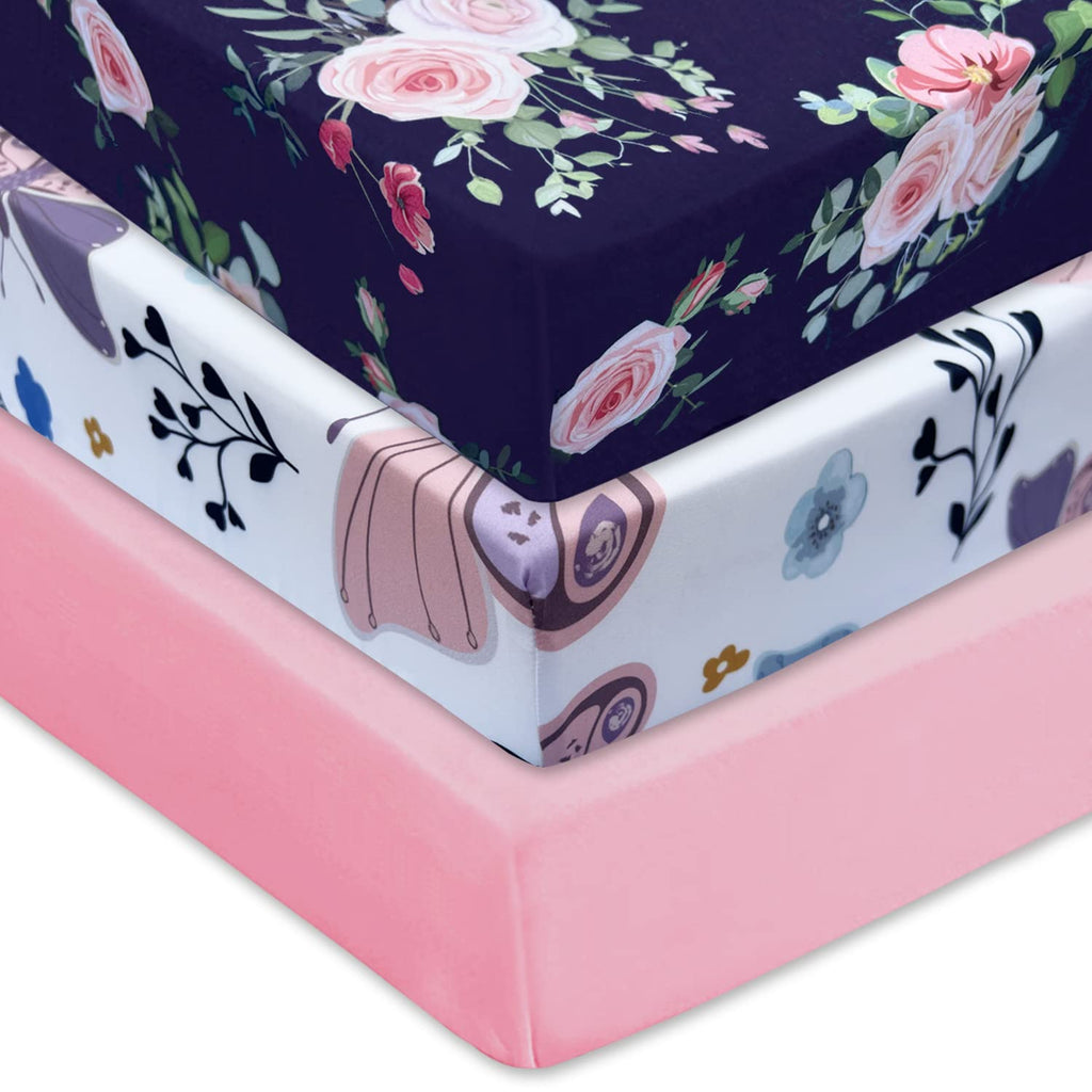 3 Pack Soft Crib Sheets 28'' X 52'' Microfiber Y26254