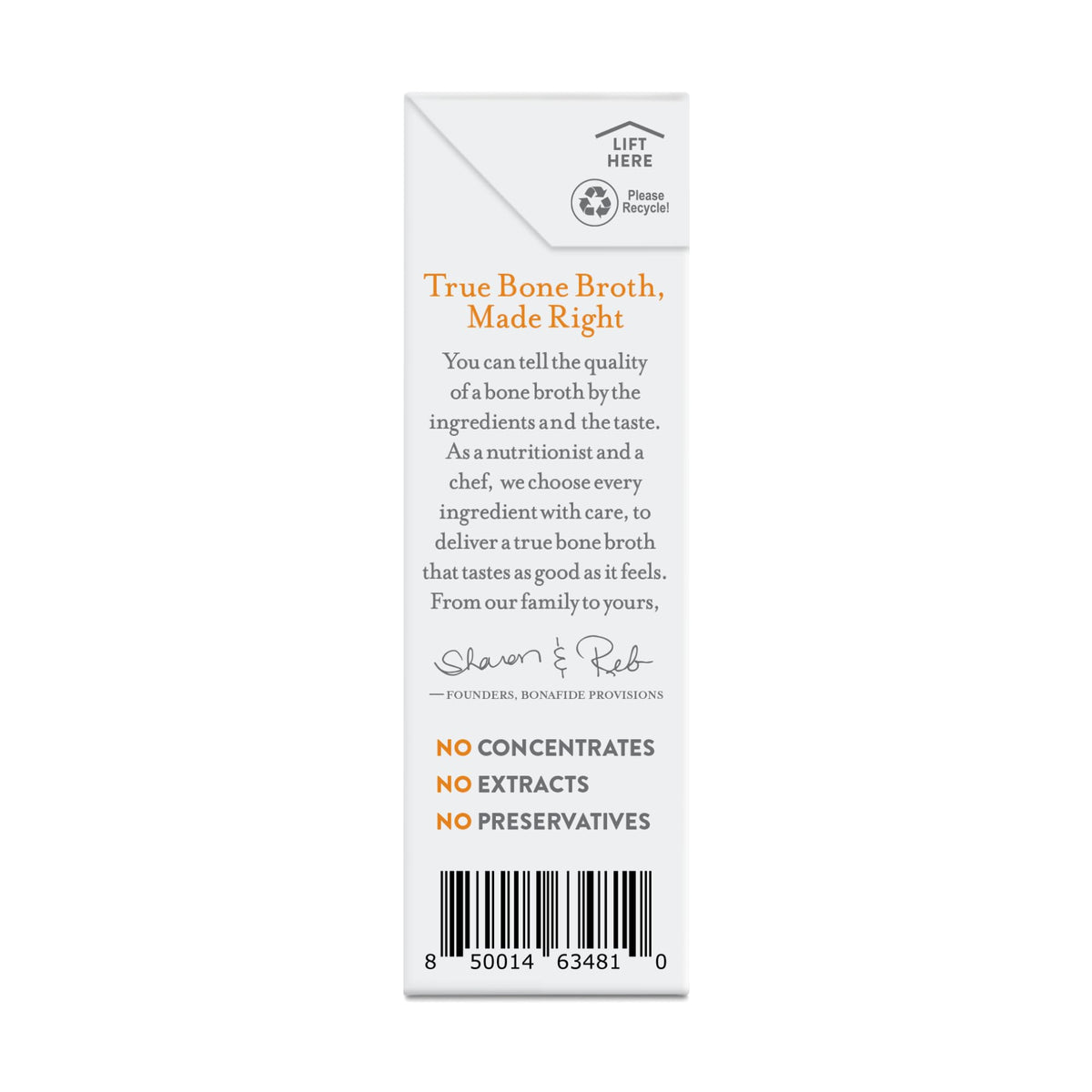 Organic Chicken Bone Broth No Salt Added 16.9oz 6 Pack K440