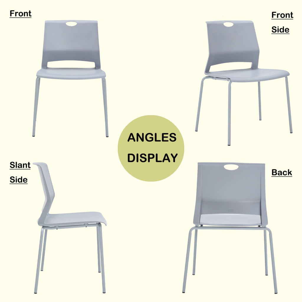 Grey Stacking Guest Chairs Set of 4 J842713