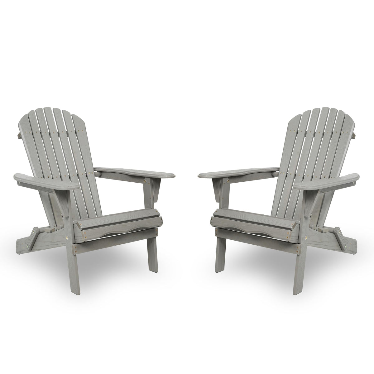 Wood Folding Adirondack Chair Set of 2 Solid Cedar R84508