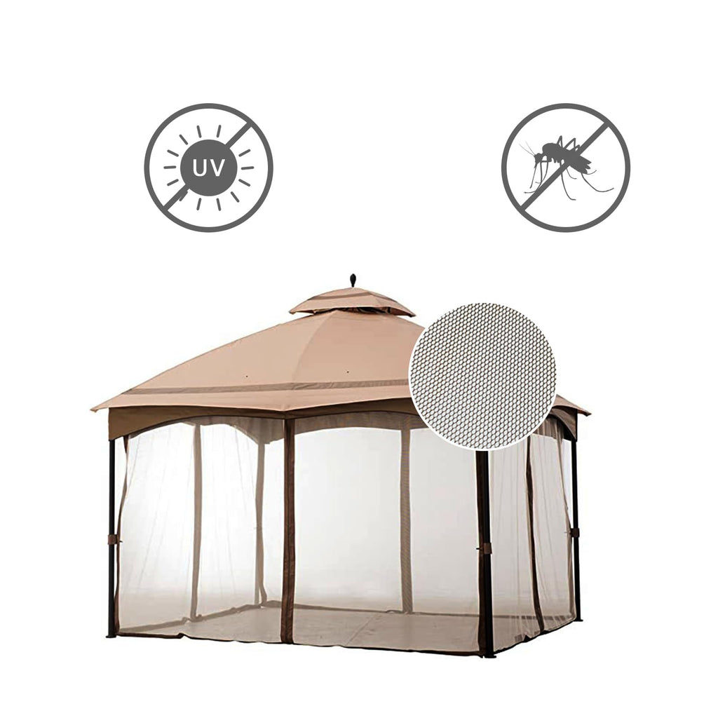 10' x 12' 4-Panel Mosquito Netting Sidewall Curtain with Zippers A372