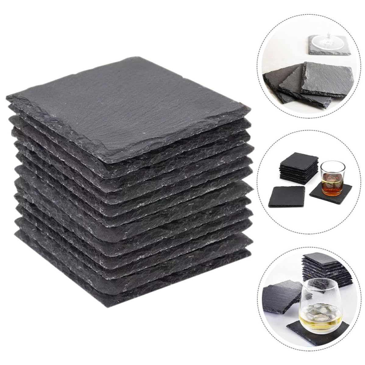 Natural Stone Cup Coaster Set 12pcs G232922