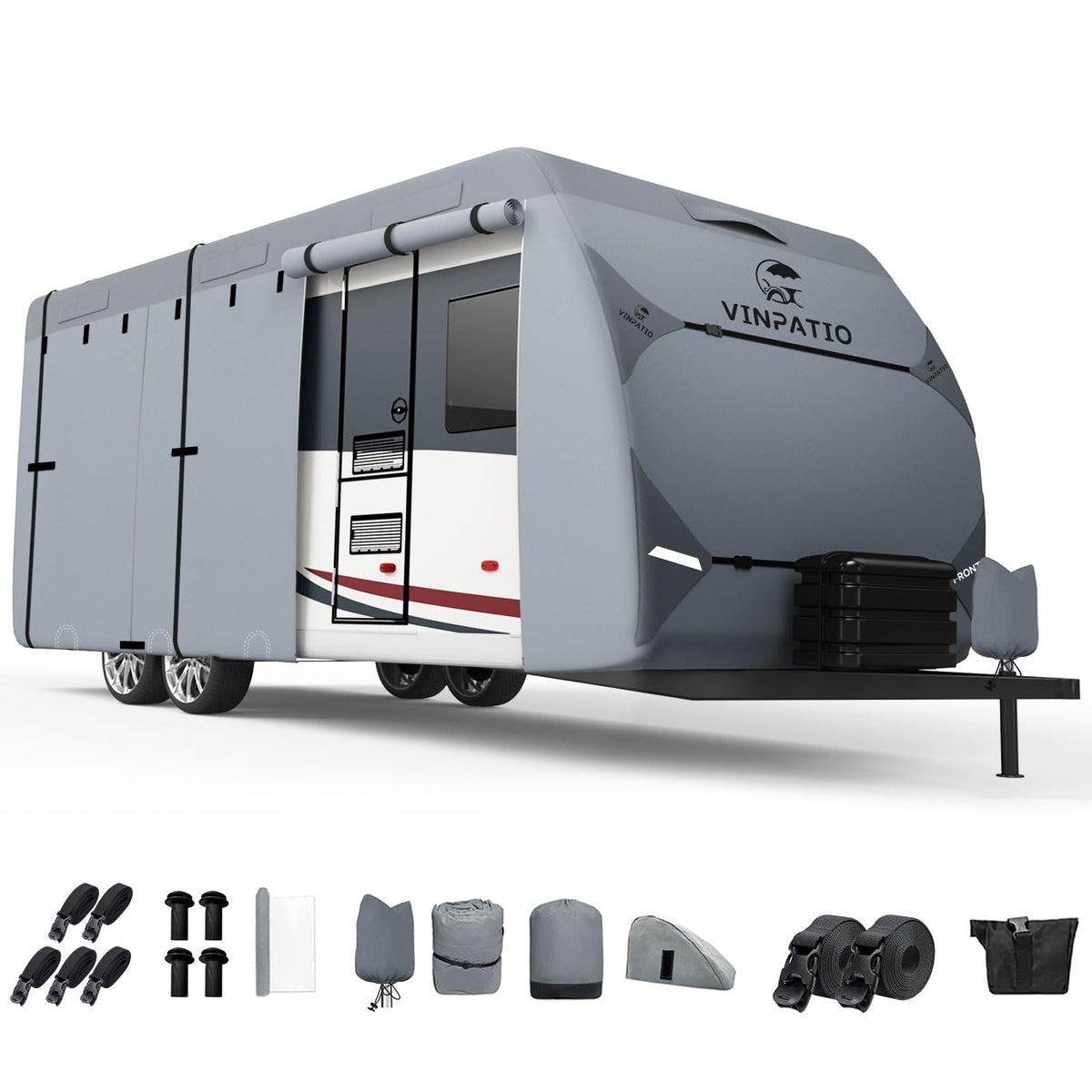 9 Layers Heavy Duty RV Trailer Cover Fits 14'-16' U3347