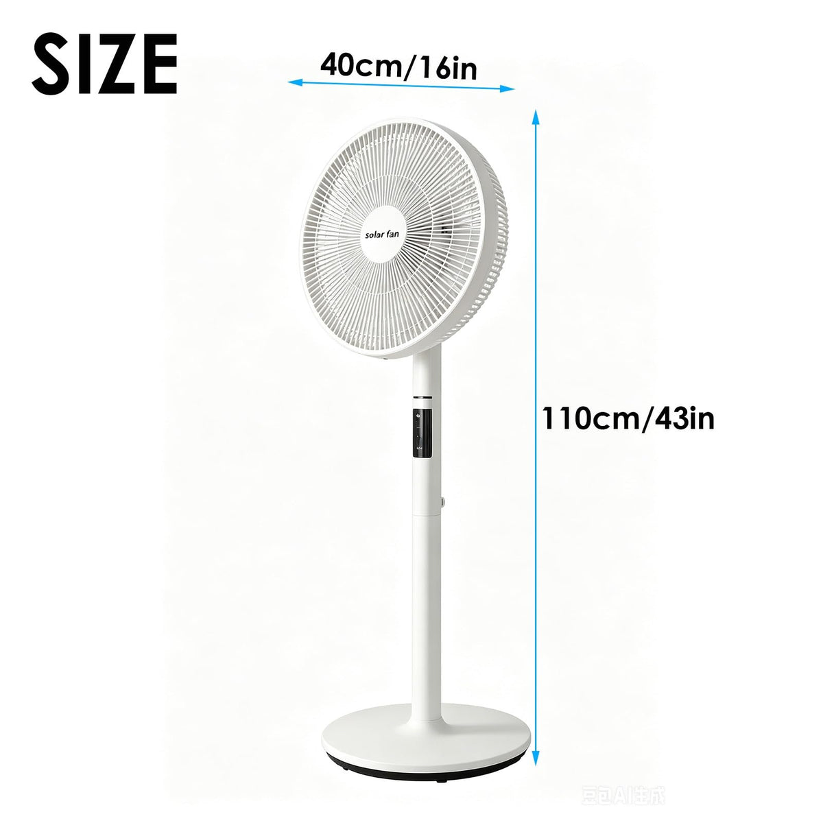 16 in Portable Rechargeable Oscillating Standing Fan H528510