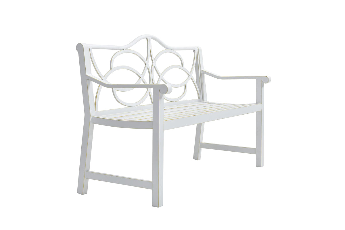50" Outdoor Metal Park Bench with Backrest and Armrest I649